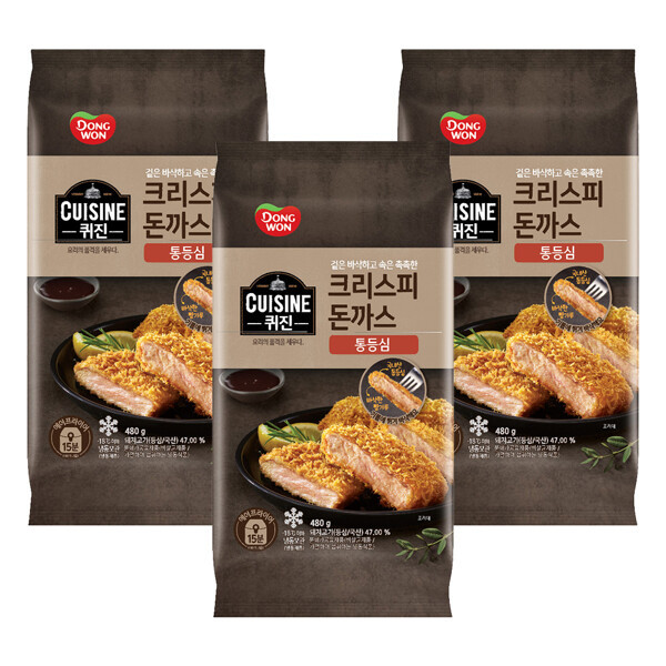 (현대Hmall) 동원 퀴진 크리스피 돈까스(통등심) 480g x3개