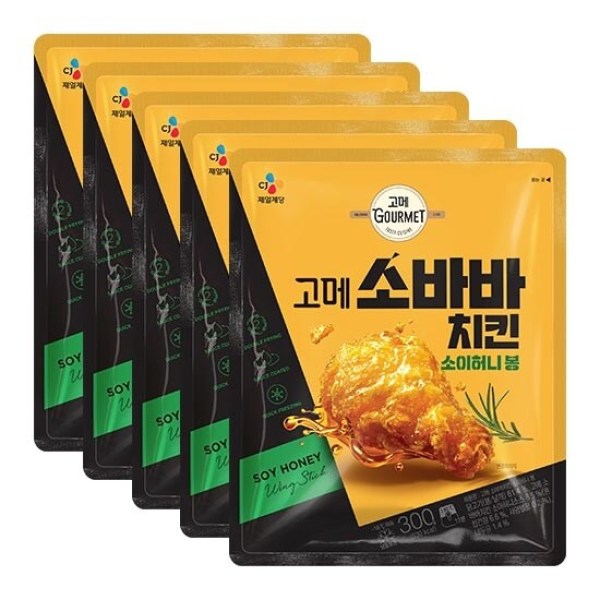 CJ 고메 소바바치킨 소이허니 봉 300g X 5개